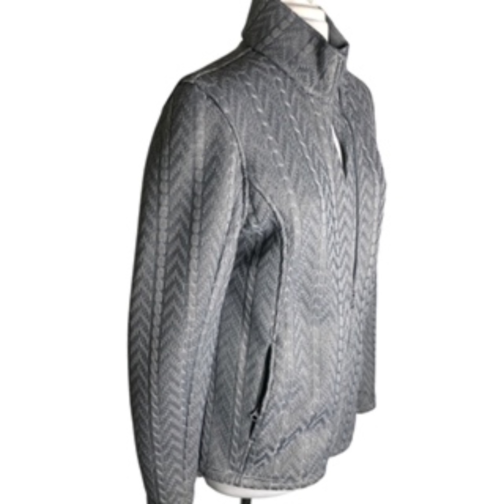 NWOT Boston Traders Full Zip Gray Textured Mock Neckline Heavy Jacket Size L - Picture 3 of 8